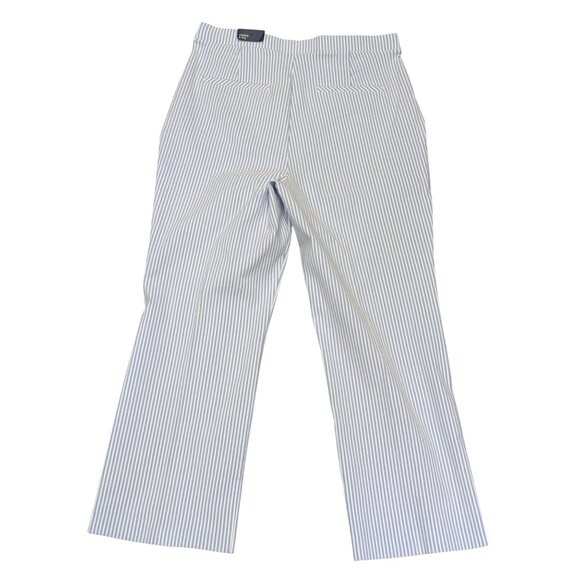 Crown & Ivy Womens Blue/White Striped Pants L Elastic Waist Rayon Blend - Picture 5 of 7